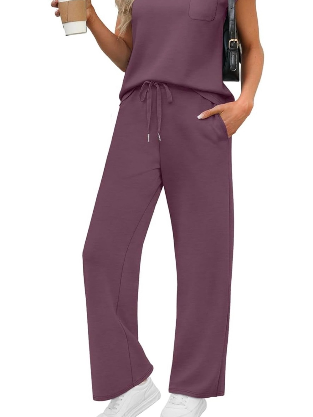 Women's Two-Piece Lounge Set in Mauve